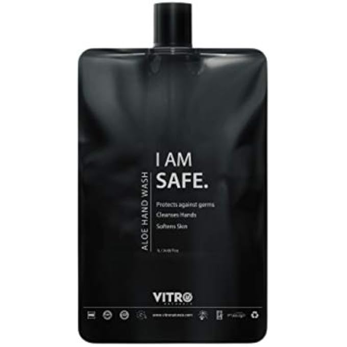 VITRO ALOE HAND WASH REFILL PACK 1000ML | HANDWASH LIQUID SOAP REFILL | I AM SAFE - Image 1